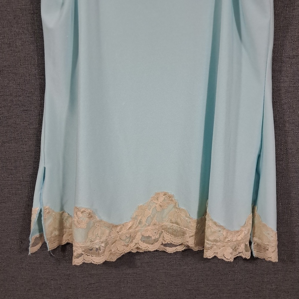 Vintage Y2K  Blue Heaven Cami Tank Top Blue Mesh Lace Fairy Grunge Medium Opaque - Picture 7 of 12